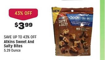 Grocery Outlet Atkins sweet and salty bites offer