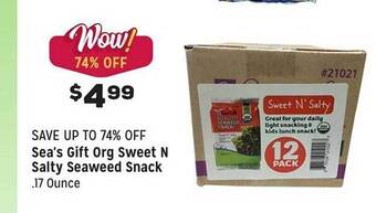 Grocery Outlet Sea's gift org sweet n salty seaweed snack offer