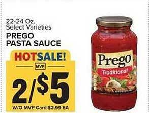 Food Lion Prego pasta sauce offer