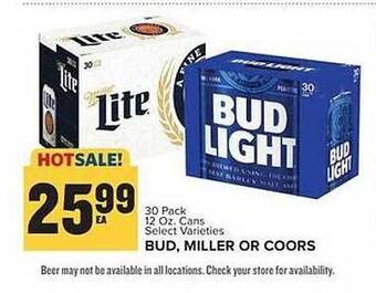 Food Lion Bud, miller or coors offer