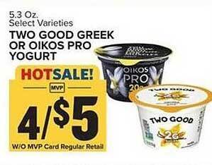 Food Lion Two good greek or oikos pro yogurt offer