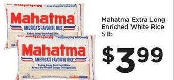 Foods Co Mahatma extra long enriched white rice offer