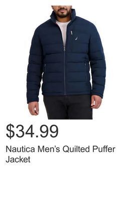Costco Nautica men's quilted puffer jacket offer