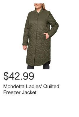 Costco Mondetta ladies' quilted freezer jacket offer