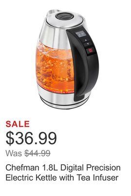 Costco Chefman 1.8l digital precision electric kettle with tea infuser offer