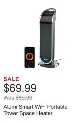 Costco Atomi smart wifi portable tower space heater offer