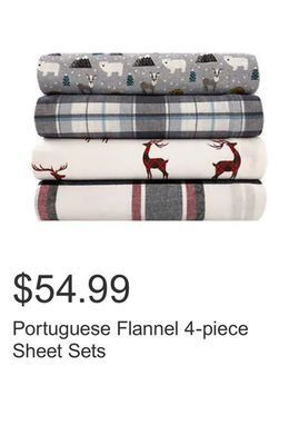 Costco Portuguese flannel 4-piece sheet sets offer