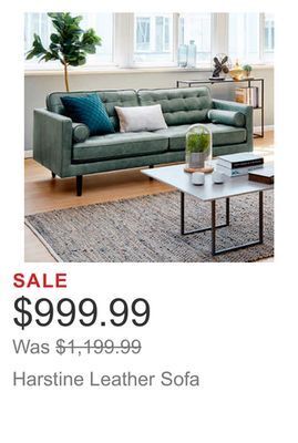 Costco Harstine leather sofa offer