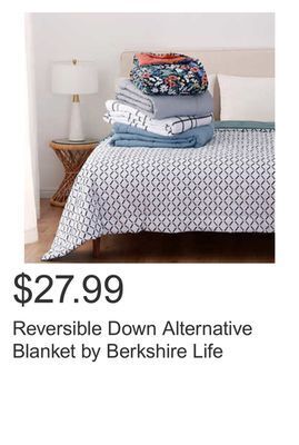 Costco Reversible down alternative blanket by berkshire life offer