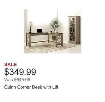 Costco Quinn corner desk with lift offer