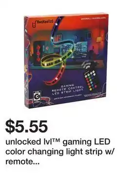 Five Below Unlocked lvl™ gaming led color changing light strip w/ remote control 3.25ft offer