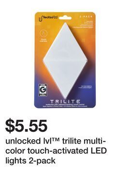 Five Below Unlocked lvl™ trilite multi-color touch-activated led lights 2-pack offer