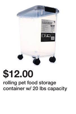 Five Below Rolling pet food storage container w/ 20 lbs capacity offer