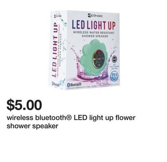 Five Below Wireless bluetooth® led light up flower shower speaker offer