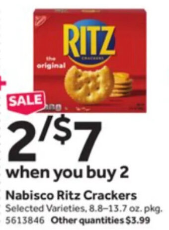 Stop&Shop Nabisco Ritz Crackers offer
