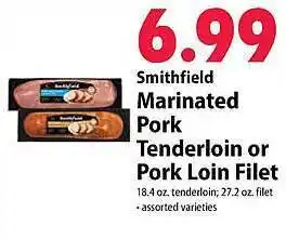 Festival Foods Marinated pork tenderloin or pork loin filet offer