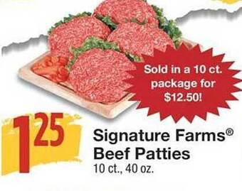 United Supermarkets Signature farms beef patties offer
