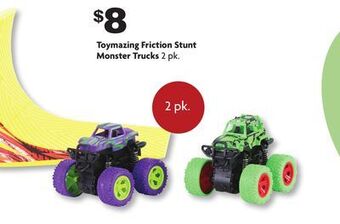 Family Dollar Toymazing friction stunt monster trucks offer
