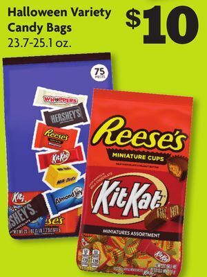 Family Dollar Halloween variety candy bags offer