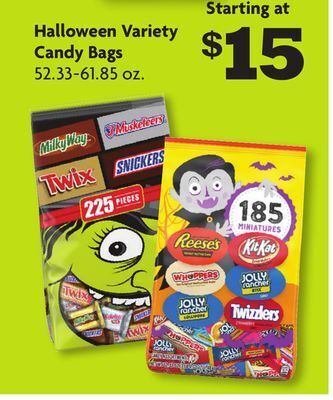 Family Dollar Halloween variety candy bags offer