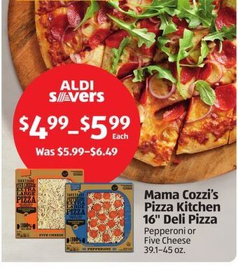 Aldi Mama cozzi's pizza kitchen 16" deli pizza offer