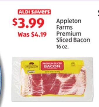 Aldi Appleton farms premium sliced bacon offer