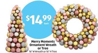 Aldi Merry moments ornament wreath or tree offer