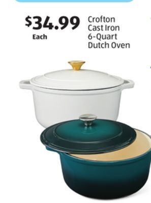 Aldi Crofton cast iron 6-quart dutch oven offer
