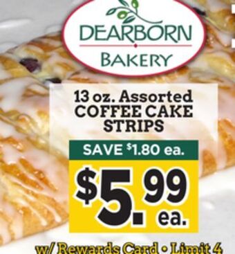 Dearborn Market Coffee cake strips offer