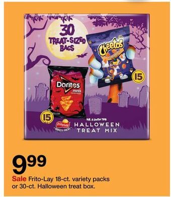 Target Frito-lay 18 - ct. variety packs or 30 - ct. halloween treat box offer