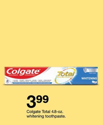 Target Colgate total 4.8-oz. whitening toothpaste offer