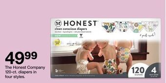 Target The honest company 120-ct. diapers in four styles offer