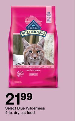 Target Select blue wilderness 4-lb. dry cat food offer