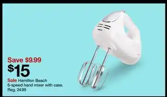 Target Hamilton beach 6-speed hand mixer with case offer