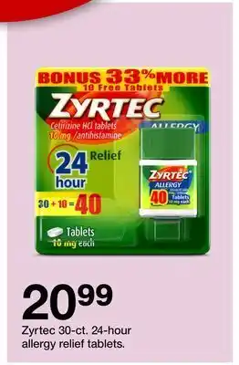 Target 30-ct. 24-hour allergy relief tablets offer