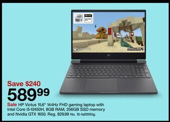 Target Hp victus 15.6" 144hz fhd gaming laptop with intel core i5-12450h, 8gb ram, 256gb ssd memory and nvidia gtx 1650 offer