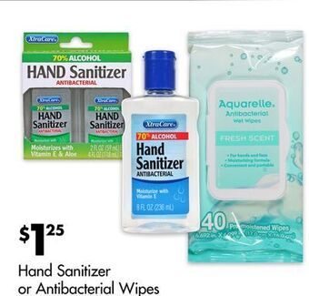Dollar Tree Hand sanitizer or antibacterial wipes offer
