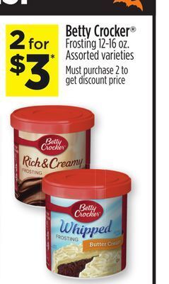 Dollar General Betty crocker® frosting offer