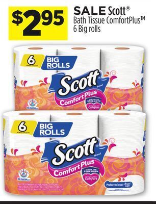 Dollar General Scott® bath tissue comfortplus offer