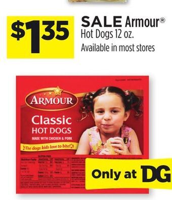 Dollar General Armour® hot dogs offer