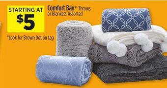 Dollar General Comfort bay® throws or blankets offer