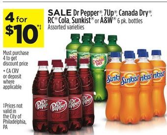 Dollar General Dr pepper®, 7up®, canada dry®, rc® cola, sunkist® or a&w® offer