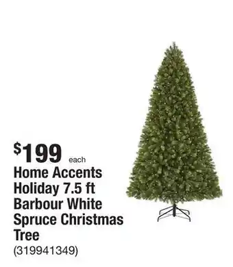 The Home Depot Home accents holiday 7.5 ft barbour white spruce christmas tree offer