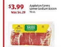 Aldi Appleton farms lower sodium bacon offer