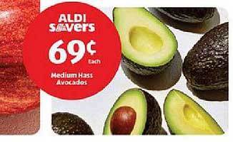 Aldi Medium hass avocados offer