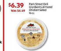 Aldi Park street deli cranberry almond chicken salad offer