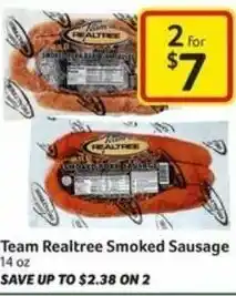 Harveys Supermarkets Team Realtree Smoked Sausage 14 oz offer
