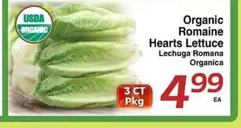 Sellers Bros Organic romaine hearts lettuce offer