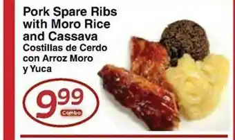 Sellers Bros Pork spare ribs with moro rice and cassava offer