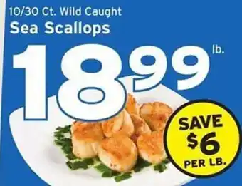Hannaford Wild caught sea scallops offer